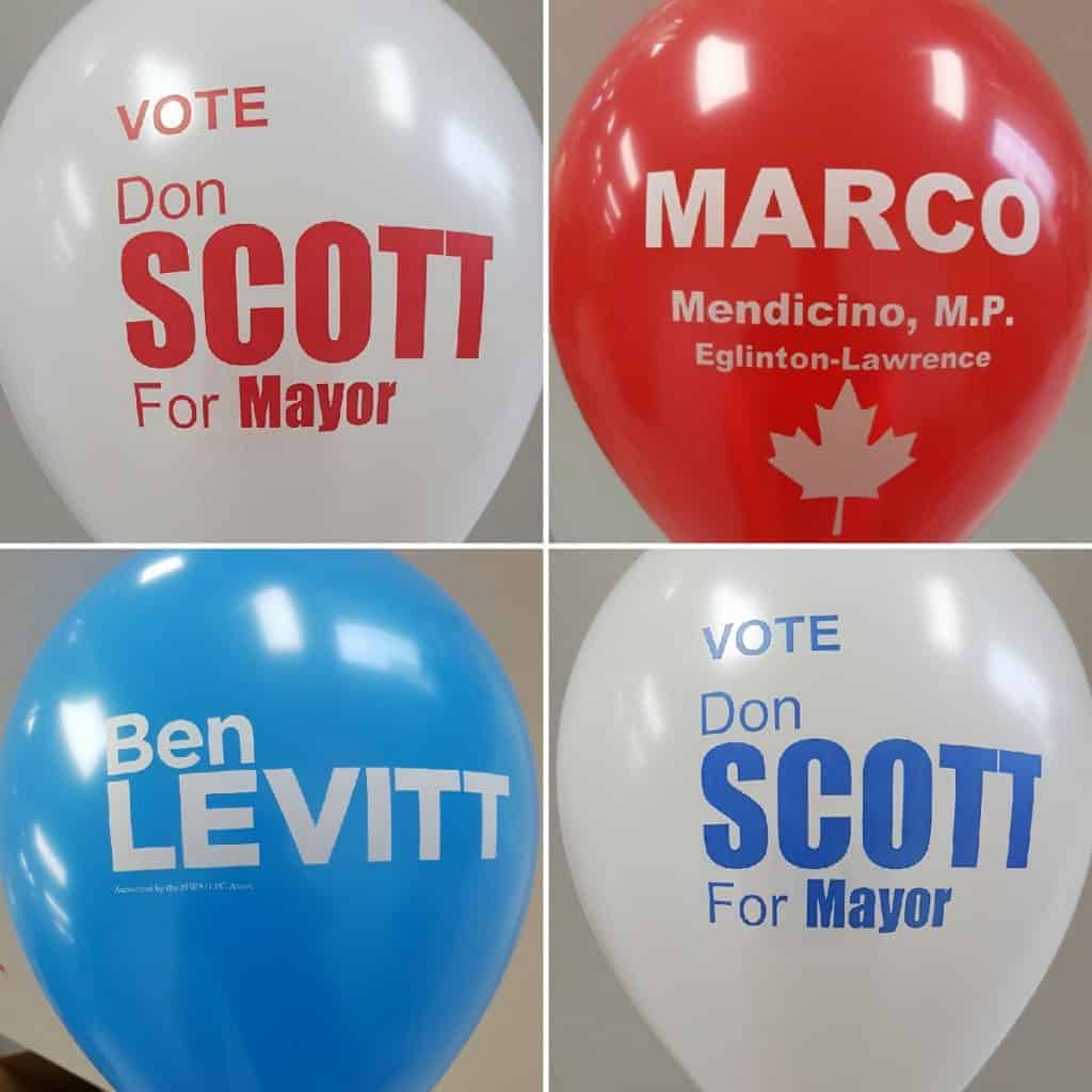 Campaign Balloons Printed & Delivered Fast USA & Canada